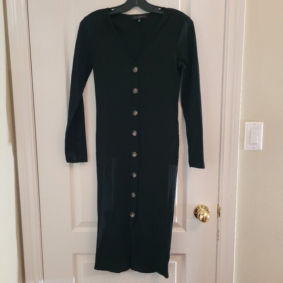 Dynamite Women's Rib Knit Midi Button-Up Dress - Picture 1 of 3